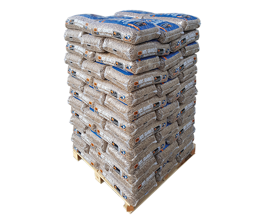 palette de granulés de bois