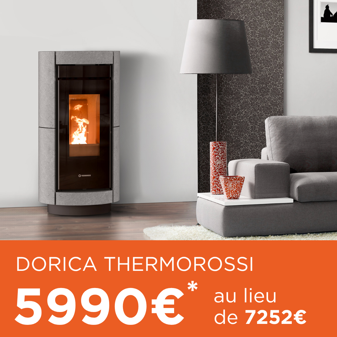 Offre du moment poêle à granulé Dorica Thermorossi